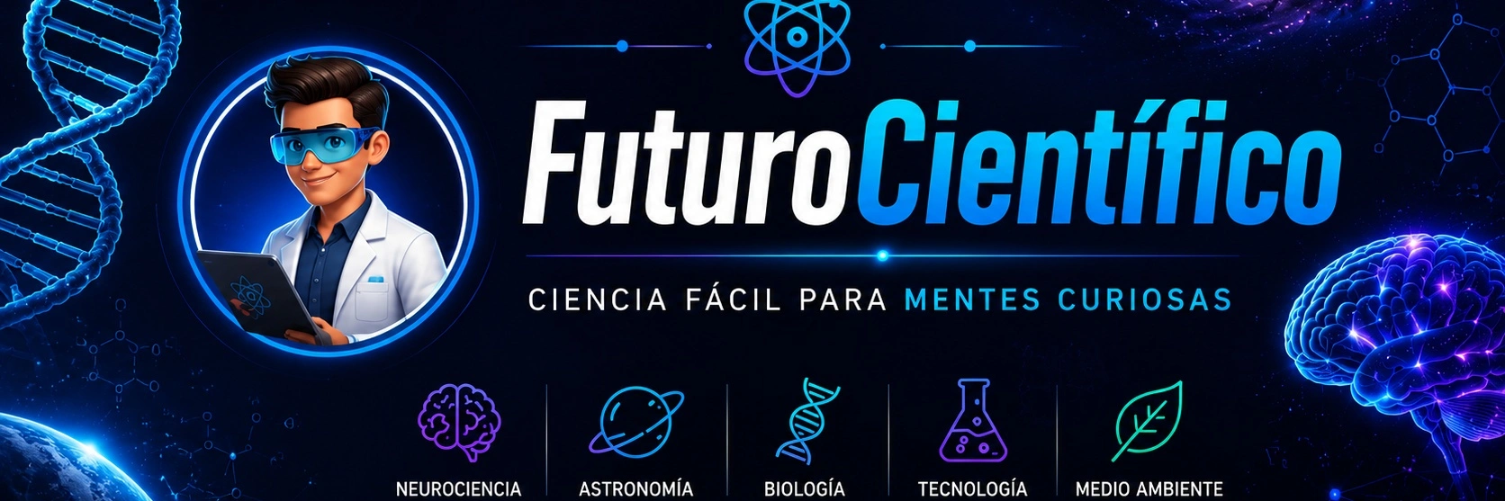 Banner de FuturoCientífico, ciencia fácil para mentes curiosas